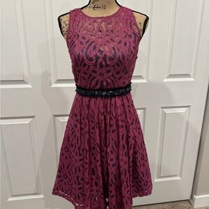 Anthropologie mariposa pink and blue shimmery Cocktail Dress